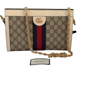 Gucci  Ophidia  chain shoulder bag Ivory and Gold size medium